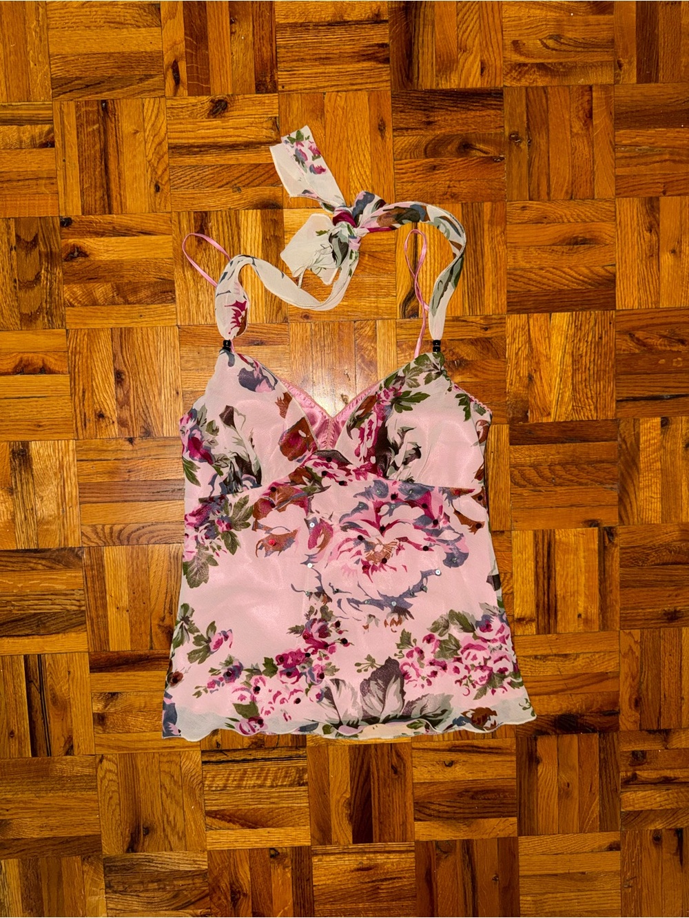 Floral Pink Satin Fairy Top